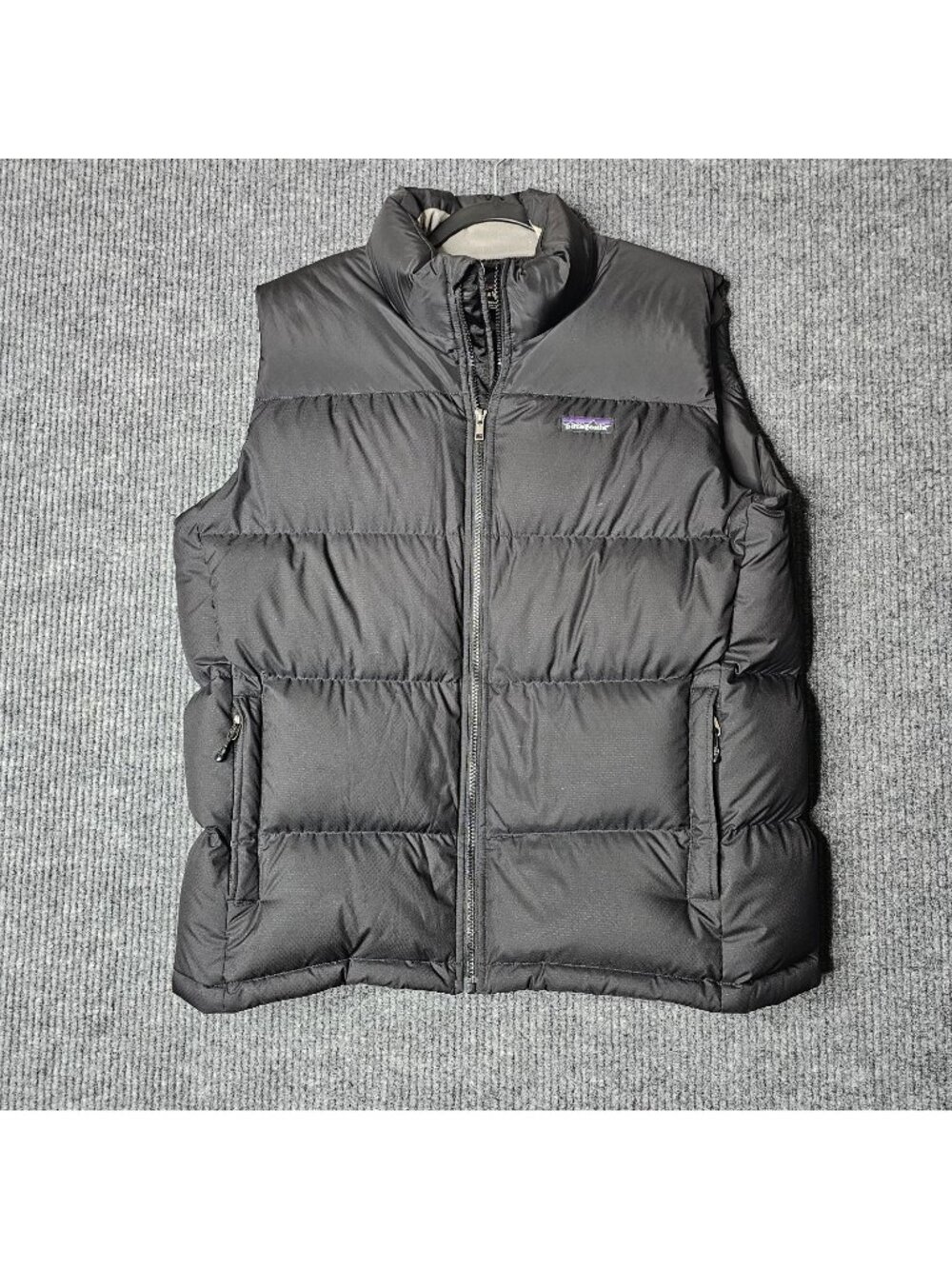 Vintage Patagonia Fitz Roy Down Insulated Sweater Puffer Vest Large Black Y2K